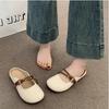 Baotou half slippers spring and summer wear new super fire flat bottom lazy French half tray cool slippers