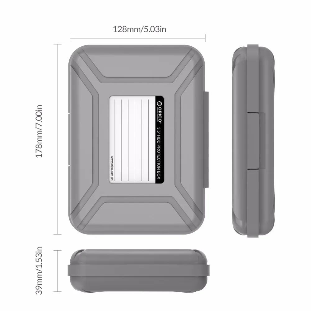 ORICO Sacche e Custodie per Hard Disk Portatili da 3,5 Pollici Custodia Protettiva HDD Scatola di Stoccaggio Impermeabile per HDD Scatola per Hard Disk Nera