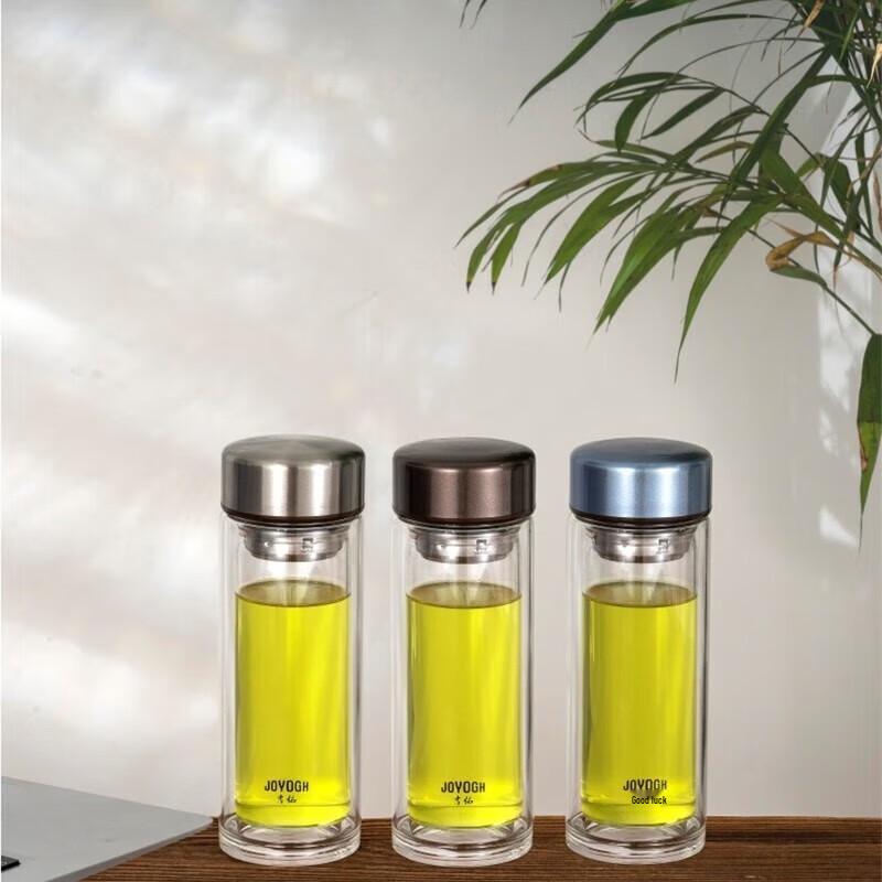 JOYOGH Double Wall Glass Tea Cup with Infuser