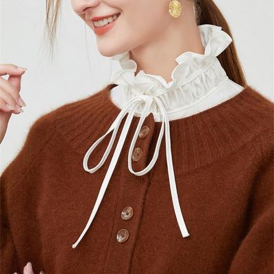 Weißer Rüschen-Zierkragen Elegant Abnehmbarer Hemd Falscher Kragen Bluse Halbhemd Puppenkragen Für Damen