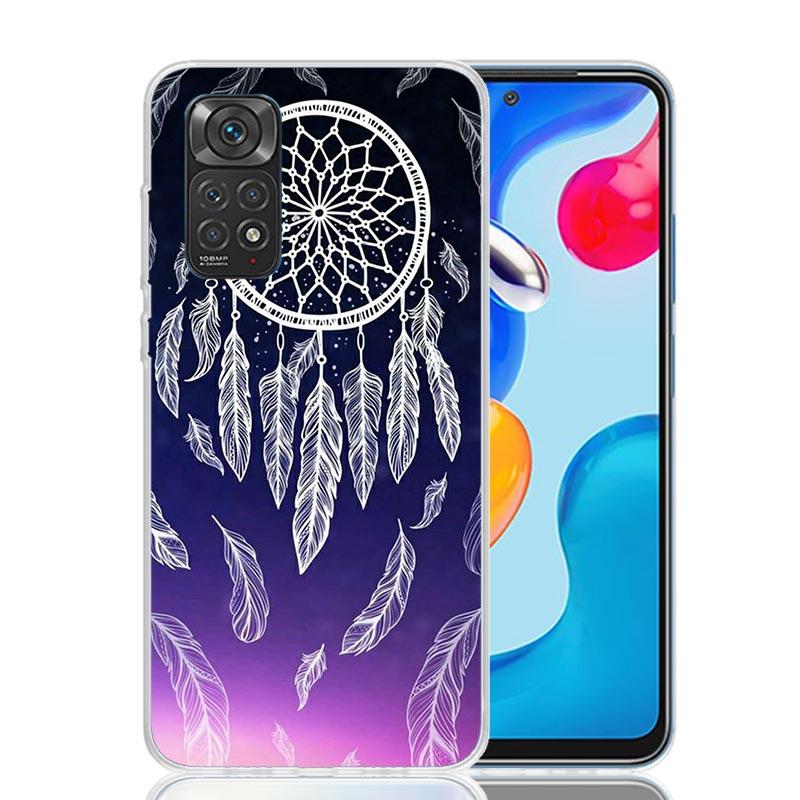 Retro Feather Dreamcatcher Phone Case For Xiaomi Redmi Note 15 14 13 12S 12 Pro Plus 11S 11E 11 11T 10S 10 Art Soft Pattern Cove
