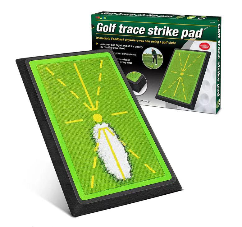 Golf Swing Practice & Impact Trajectory Mat with Ball Record Sequins 44cm x 30.6cm зелёный