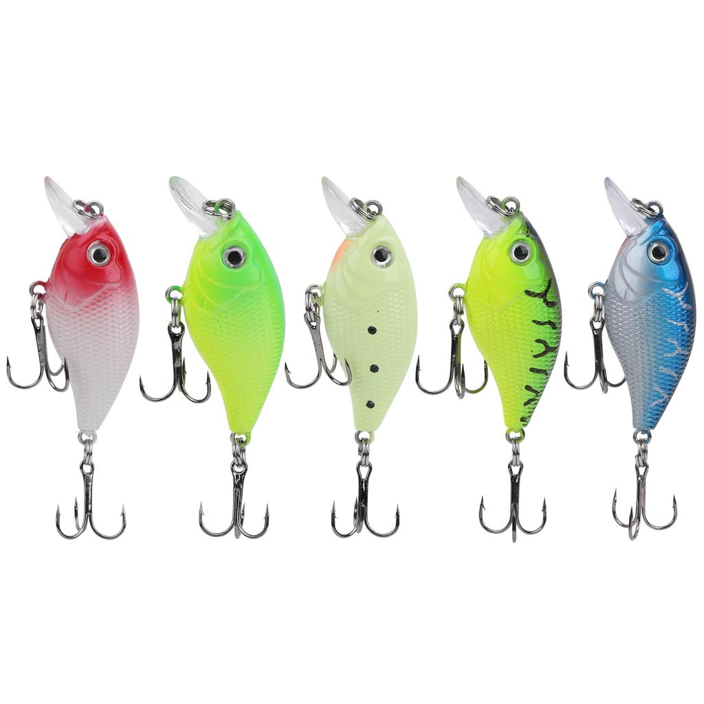 5Pcs Fishing Lure Set Artificial Colorful Little Fat Fish Bait Kit Fishing Accessory