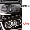 Fit For BMW 7 Series 2009-2015 Matte Silver Headlight Control Button Cover Trim
