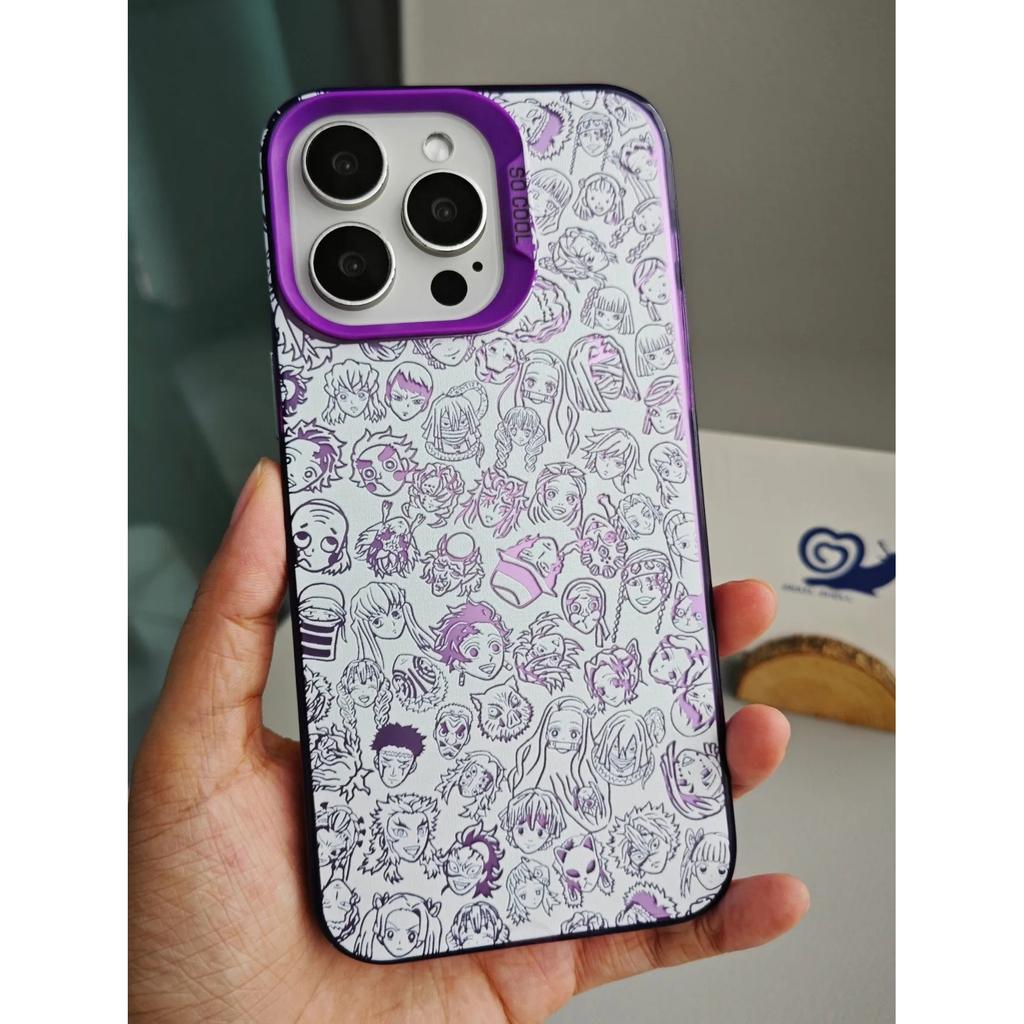 Ghost Annihilating Blade Animation for Apple 17/16promax Mobile Phone Case iPhone 15 Colored Silver 13 Matte 14 Sets