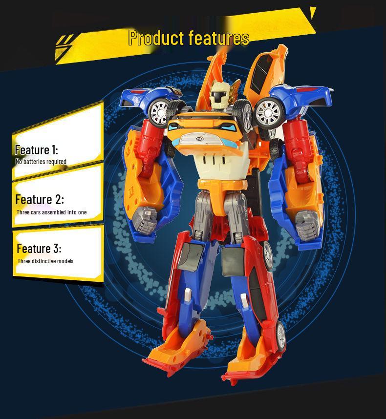 Korean Transforming Tobot Brothers: Triple Combination 3-Pack - Educational Anime Car-Robot Toy for Kids