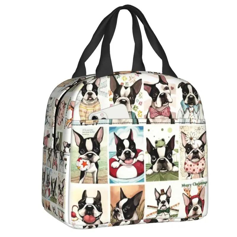 Boston Terriers Love Mistress Dogs cutii de prânz portabile, etanșe, cooler termic pentru alimente, geantă de prânz izolată, școală pentru copii