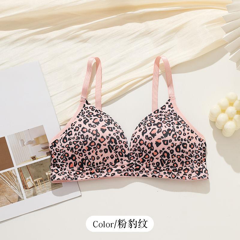 Reggiseno Wireless con Stampa Leopardo per Donna Comfort Quotidiano Lingerie