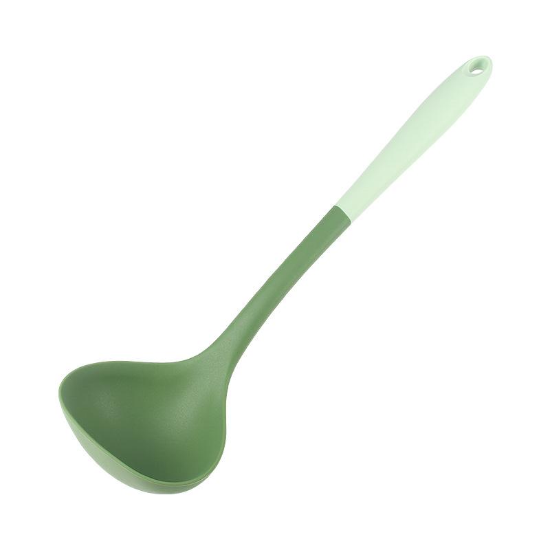 6Piece Silicone Kitchen Utensil Set Chinese Spatula Soup Ladle Slotted Turner Pasta Spoon Salad Honey Scrapers for Non
