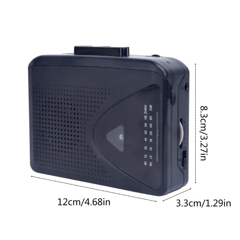 Portable Tape Player Portable Stereo USB Cassette to MP3 Converter with 3.5mm Socket AM FM Cassette Player