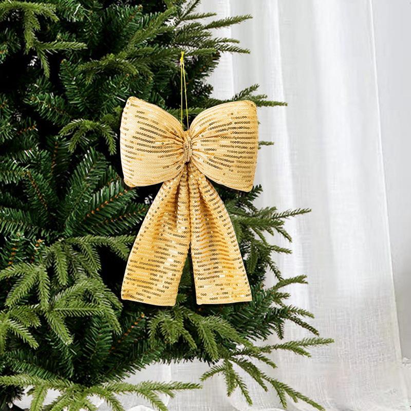 Festival Sequin Bow Christmas Tree Ornament Props