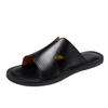 Men's Outer Slippers Leather Sandals Sandals Fashion One-word Non-slip Large Size Slippers Tide Beach Shoes