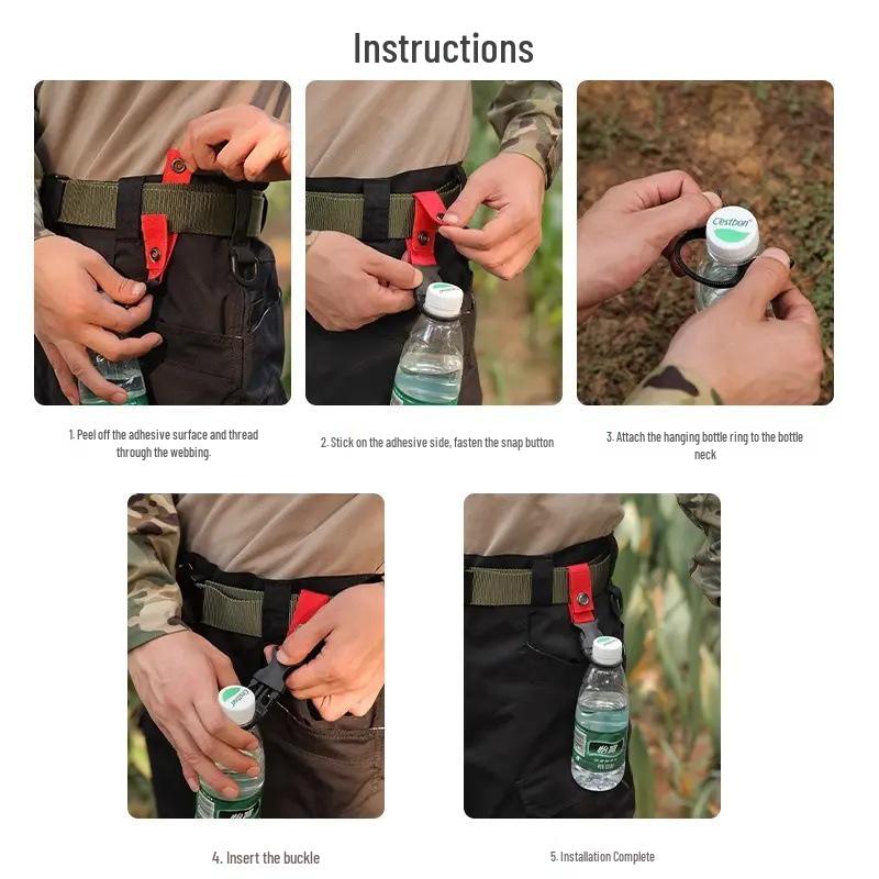 Outdoor Water Bottle Carabiner Hook Lanyard for Backpack