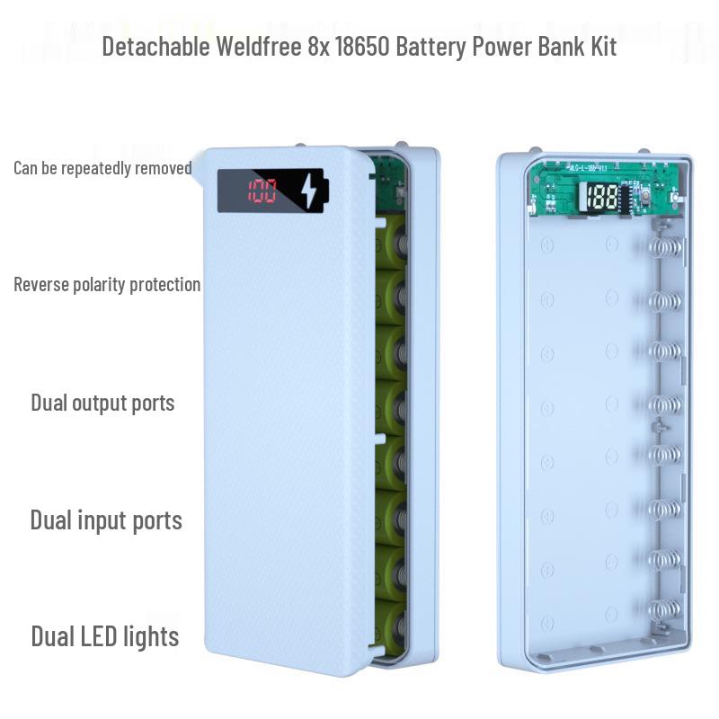 Detachable 8-Section 18650 Battery Charger with Digital Display DIY Kit