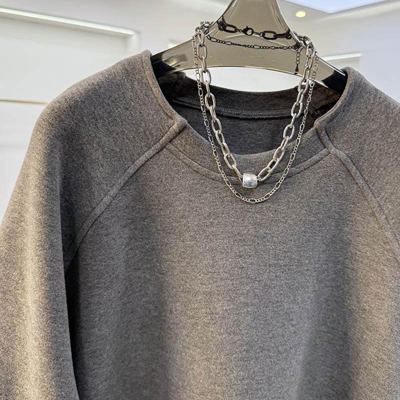 Sweatshirt for Women Cotton Oversize Fleece Thickened Loose Round Neck Casual Pullover Long Sleeve Winter Sweatshirt Top