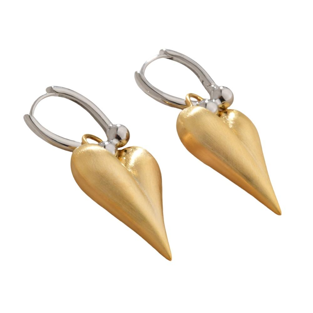 Love Pendant Metal Filigree Earrings Textured Hearts Earringdrop Sweet Heart Hoop Earrings  Daily