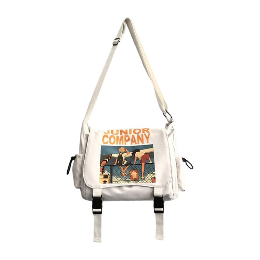 

Square Messenger Bag Print Nylon Shoulder Bag Fashion Sling Bag Travel белый