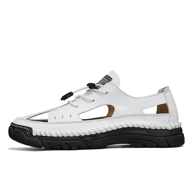 Men's Shoes Leather Male Hollow Out Walking Shoes Men Outdoor Driving Shoe Fashion Mens Sneakers Non-Slip Casual Luxury Sandals