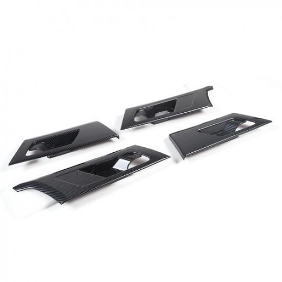 Carbon Fiber Interior Door Handle Bowl Cover Trim For Mitsubishi Outlander