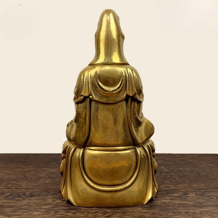 Household Worship Brass Guanyin Bodhisattva Buddha Statue Guanyin Bronze Statue Decoration