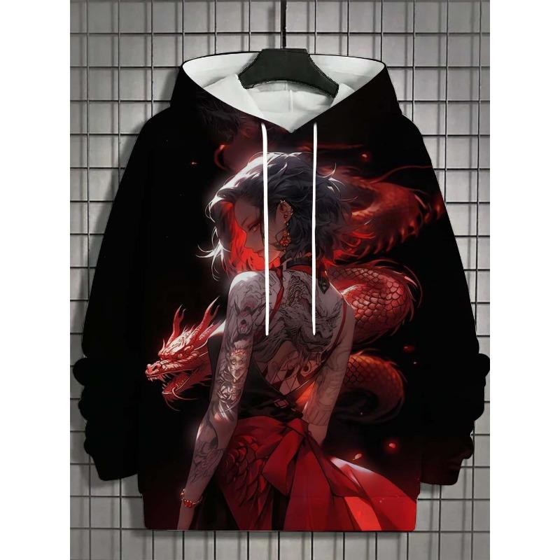 Men's Hoodie Bad Girl Tattoo Sexy Beauty Pattern 3D Printed Top 2024  Autumn New Fashion Casual Hip Hop Unisex Hoodie