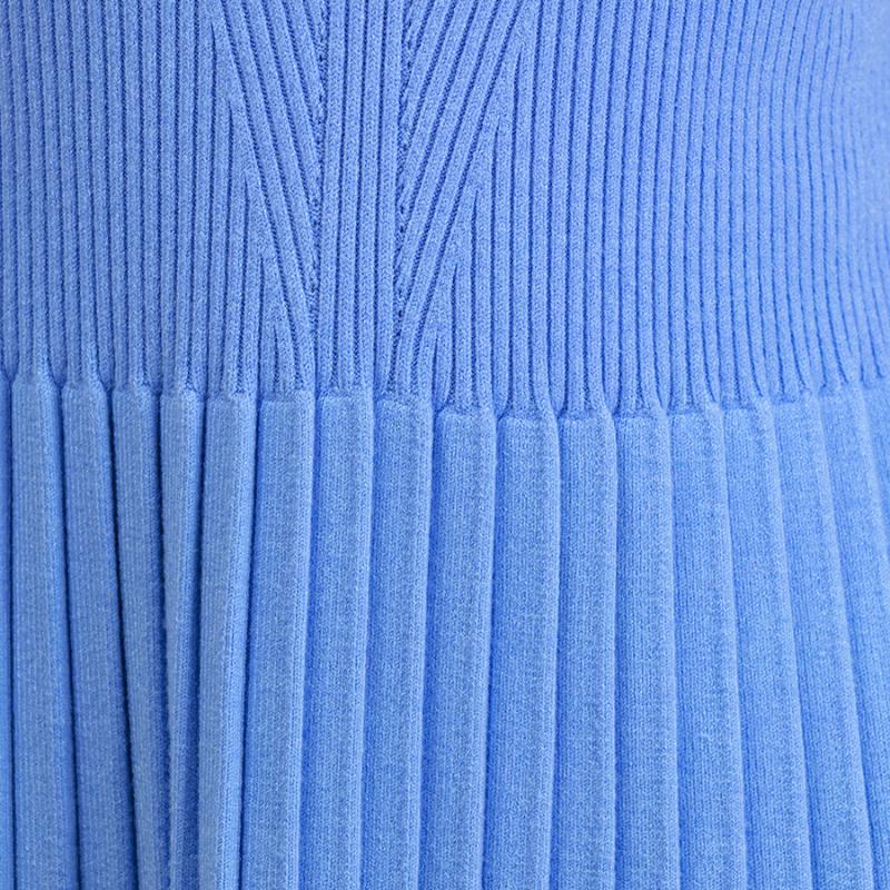 Women's Autumn Winter Plain Knitted Turtleneck Long Sleeve High Waist Sweater Dress