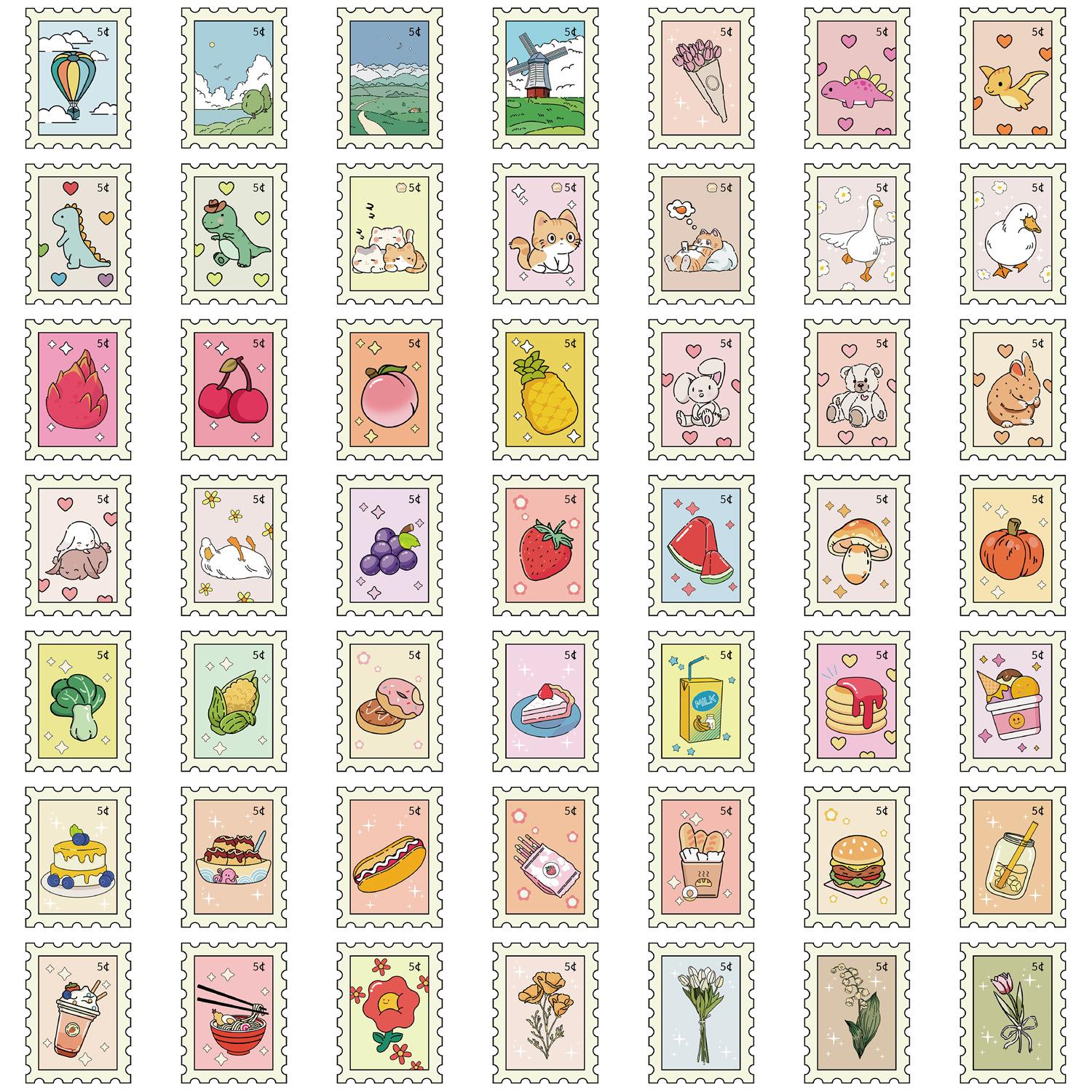 

50 Мультяшных Маленьких Свежих Штампов Граффити Наклеек Украшают Гитарный Блокнот Чемодан DIY