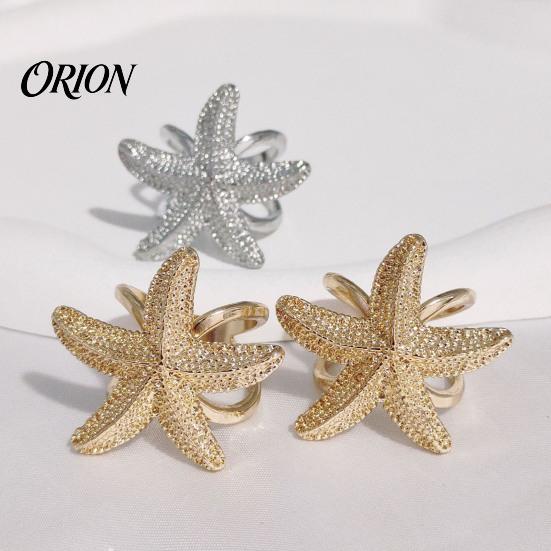 Stylish Gift for Her Starfish Alloy Scarf Buckle, Multi-functional Elegant Ring, Unique Pin Bohemian Ocean Theme Clothing Accessories Daily