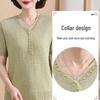 Mom's Summer Ice Silk Short-Sleeve T-shirt for Women 50+