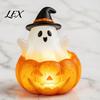 Cute Halloween Bedroom Lamp Light Up Ghost Decoration, Small Statue Night Light, LED for Kids Room Resin Table Decoration Indoor, Kitchen Tiered Tray