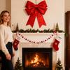 Christmas Fireplace Banner Holiday Decorations Photo Props Winter Holiday Garland For Mantel Fireplace Party Home Indoor Outdoor