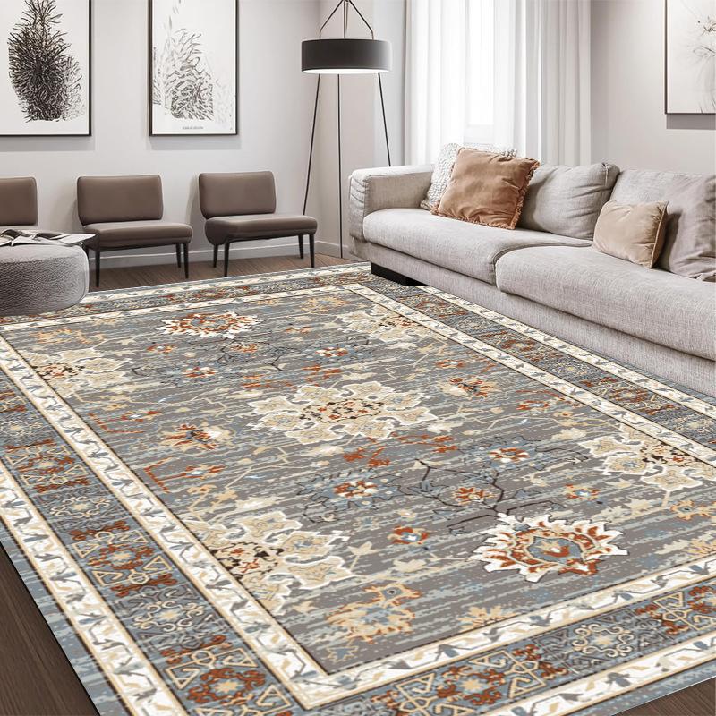Boho Vintage Washable Non-Slip Area Rug Super Soft Plush Carpet for Living Room Bedroom Classic Decor Floor Mat Cozy Home Decor