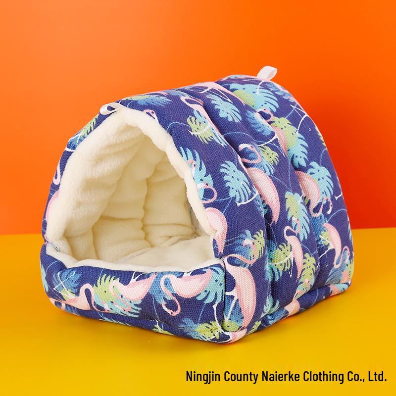 Warm Tiger Skin Bird Nest: Fleece-Lined Winter Hammock for Cockatiels