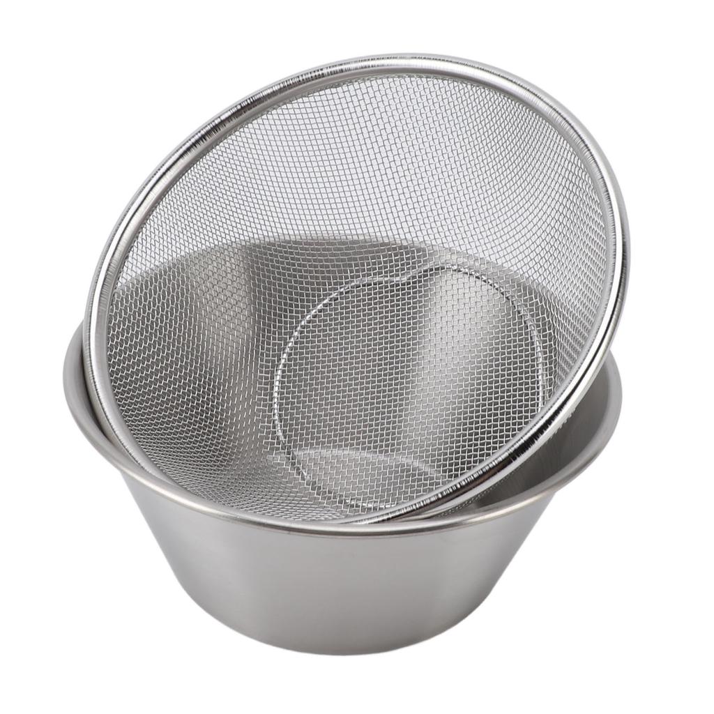 304 Stainless Steel Colander with Mixing Bowl Portable Kitchen Microporous Strainer for Washing Rice Pasta Small Grains