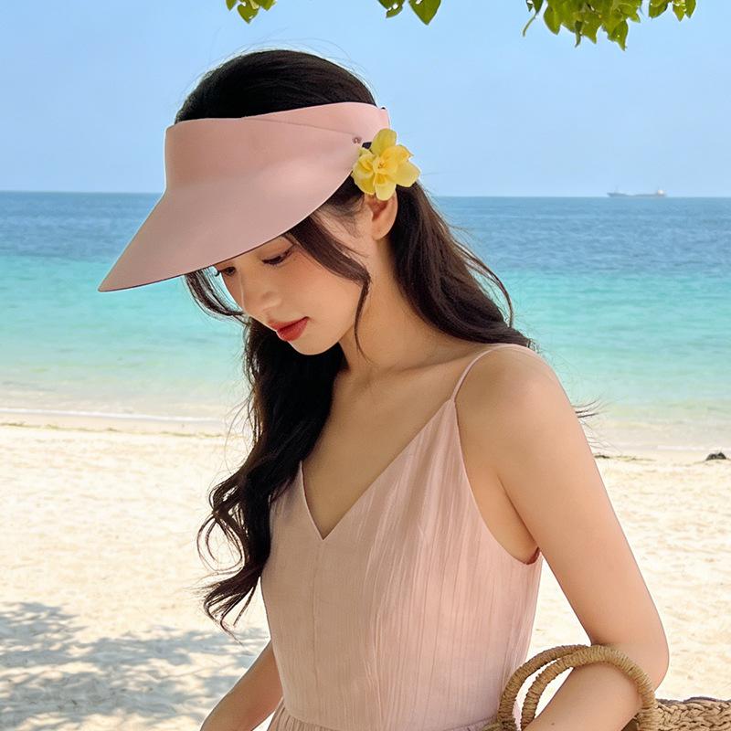 

Outdoor UV large edge sun hat face cover empty top large brim sun hat M（56-58cm）