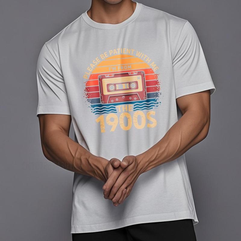 Big size summer Boys t shirt Please Be Patient With Me Im From The 1900s Short Sleeve Workout Oneck Tee shirt cotton men top