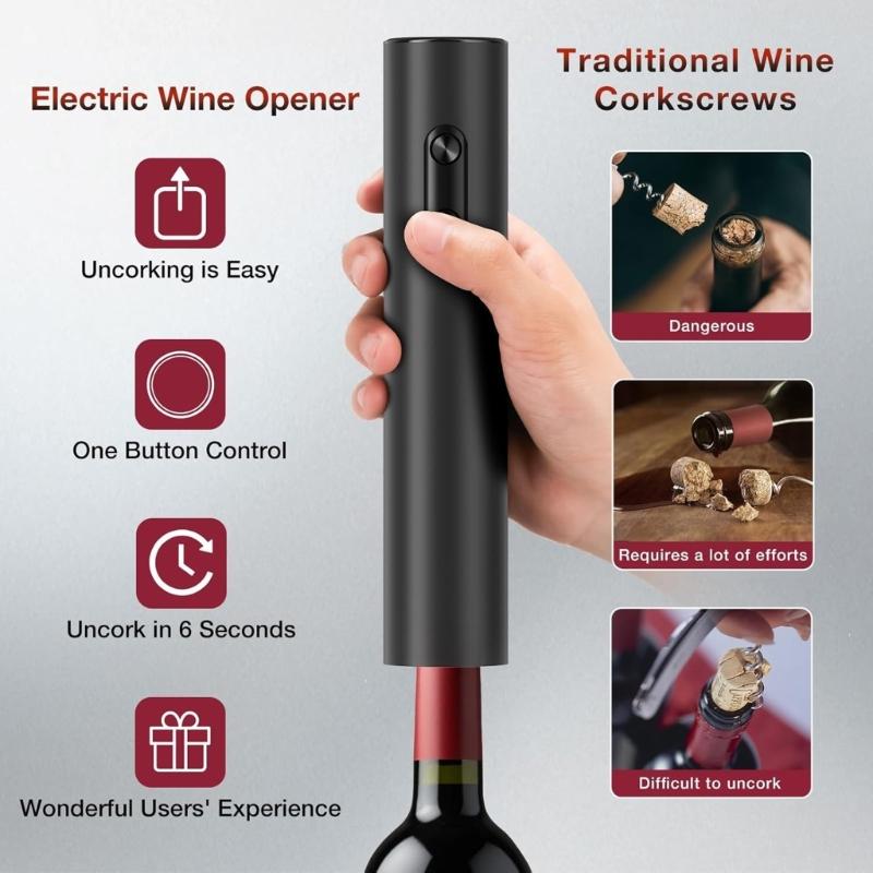 Wine Opener Convenient Electric Wine Opener Efficient Electric Corkscrew ABS Texture Suitable for Wine Enthusiasts