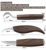 Wood Carving Tool Set: Walnut Handle, Curved & Straight Knives, Ideal for Woodworking & Hand Carving.