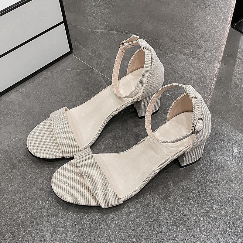 Fashion Shoes for Women 2025 New Round Toe Women's Slingback Sandals Comfortable Square Heel Platform Sandal Elegant Ladies Formal Shoes
