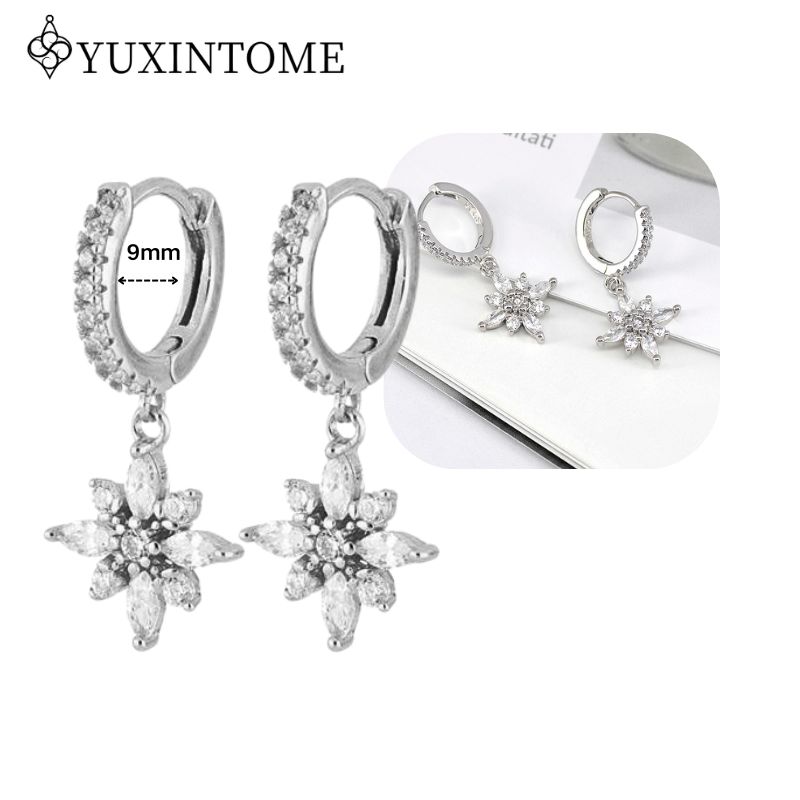 925 Silver Ear Needle Crystal White Zircon Silver Series Tassel Drop Earrings Luxury Fashion Party Jewelry Accessories