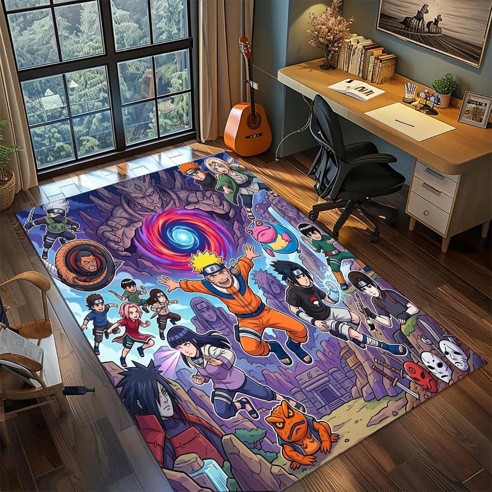 Naruto Washable Gamer Room Large Area Non Slip Floor Mat Rug Carpet Bedroom Home Decor.-TING