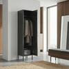 Metal Locker with Lockable Door and Clothes Rail, Single Steel Locker for Home or Office, Black