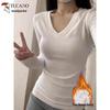Woodpecker Women's V-Neck Slim Fit Fleece Long Sleeve T-Shirt