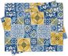 Set de 4 șervețele de masă din ceramică albastră marocană, Set de 4 șervețele de masă decorative pentru cină Azulejo Vintage Coasta Amalfi Italiană