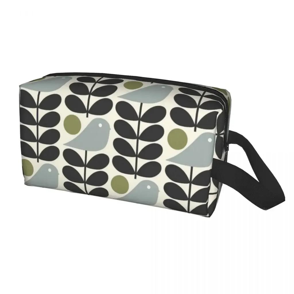 Travel Orla Kiely Wallpaper Toiletry Bag Cute Flowers Floral Retro Cosmetic Makeup Organizer Women Beauty Storage Dopp Kit Box