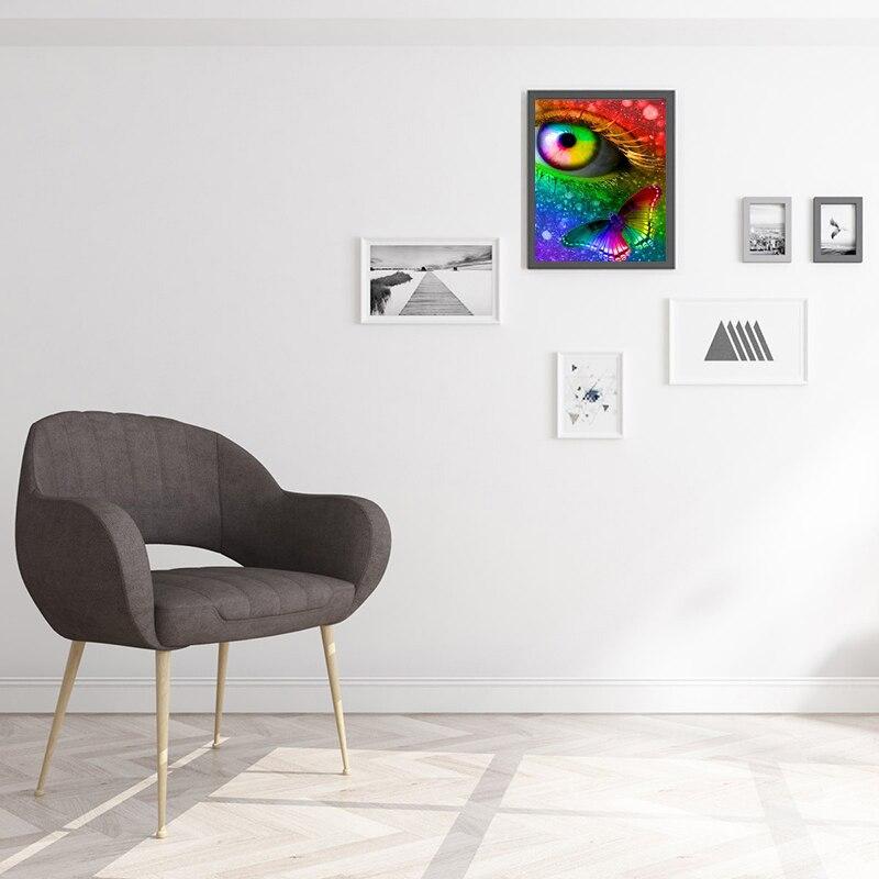 DIY 5D Diamond Painting Eye Butterfly Diamond Embroidery Abstract Cross Stitch Rhinestone Full Round Drill Art Home Decor