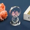 Transparent Lotus Flower Figurine Reflection Effect Lotus Crystal Statue  Valentine's Day