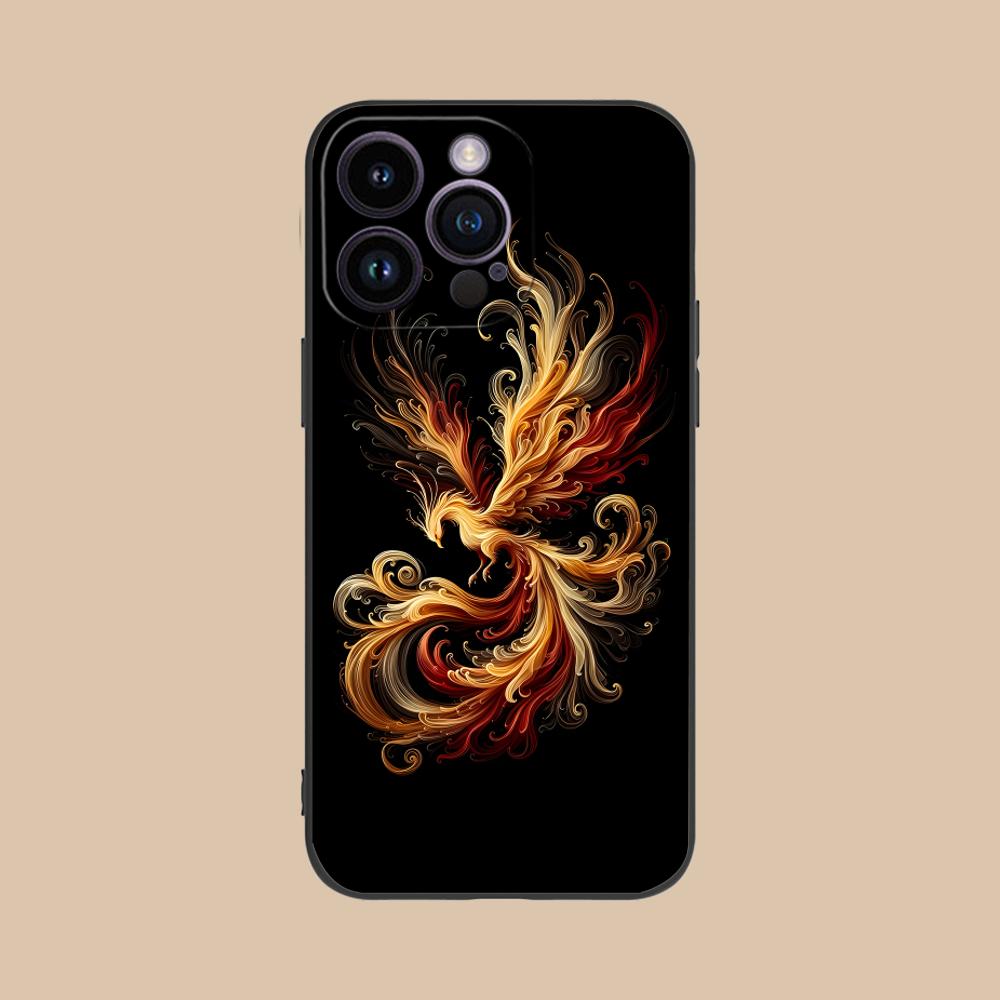 Luxus Phönix Handyhülle für iPhone 17 16 15 14 13 12 11 X XR XS 8 7 Air Pro Max Plus Mini Bunte Hülle Hübsch