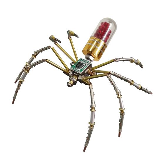 Model Păianjen Mecanic Steampunk Ornament Păianjen Metalic 3D Steampunk Kit Asamblare Păianjen Puzzle DIY Cadou Iubitor de Păianjeni Copii Adulți