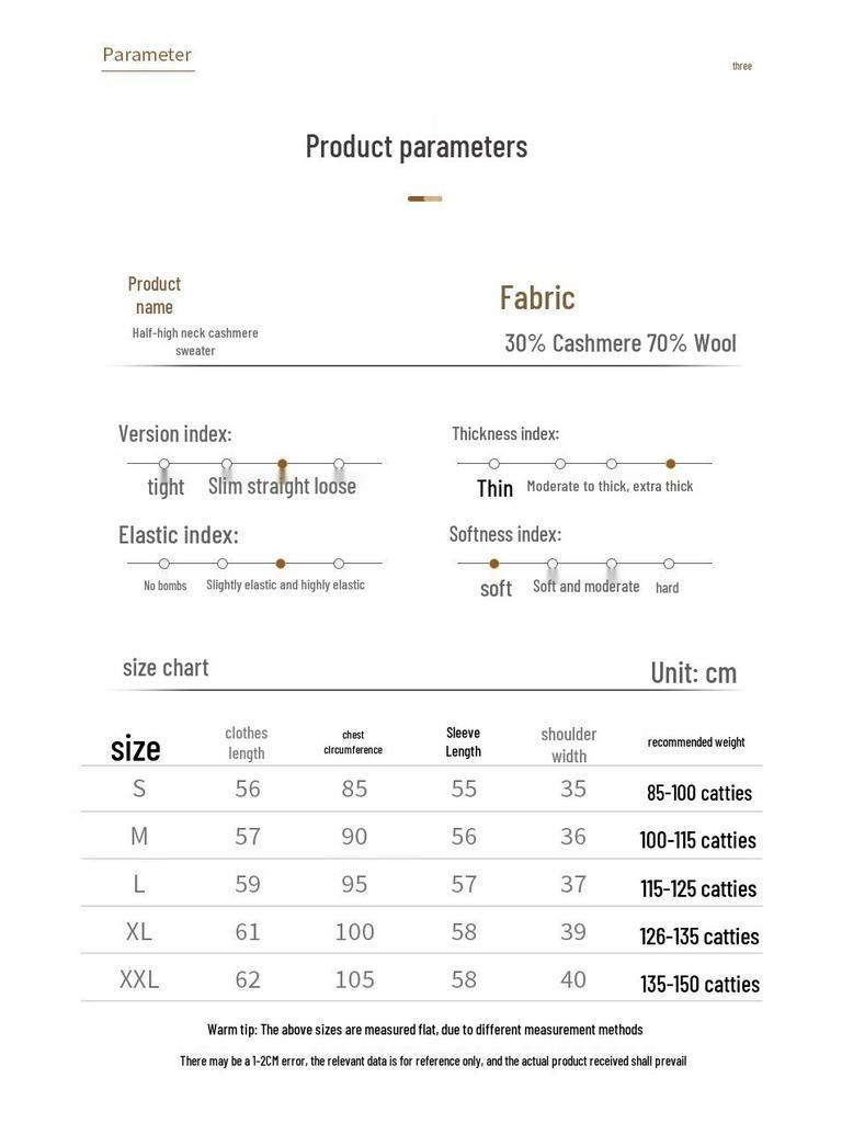 Fanzhen Women's Thickened Mock Neck Cashmere Sweater